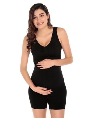 Top maternidad cuello V escote medio tirante clásico