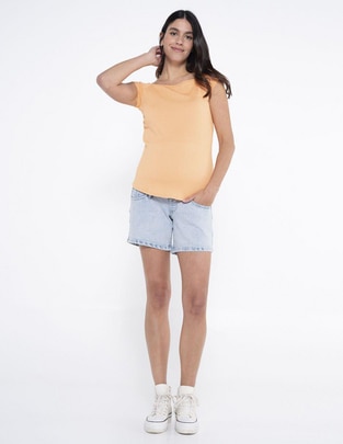 Playera maternidad manga corta cuello redondo