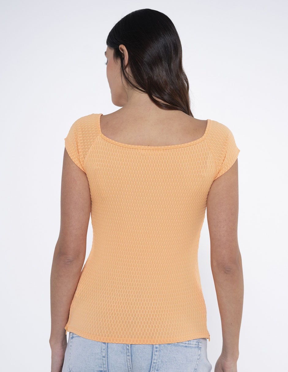 Playera maternidad manga corta cuello redondo 4