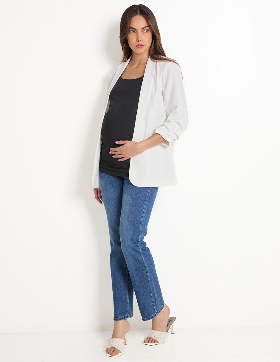 Jeans de maternidad straight corte cintura alta 6