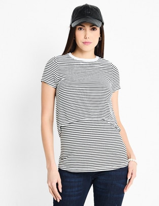 Playera maternidad manga corta cuello redondo