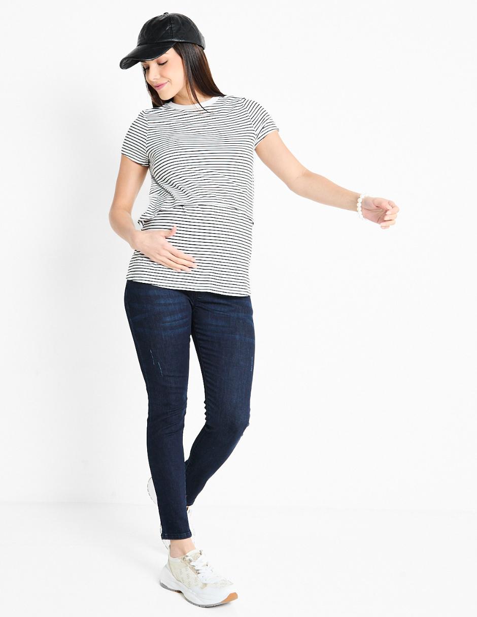 Playera maternidad manga corta One To Nine cuello redondo