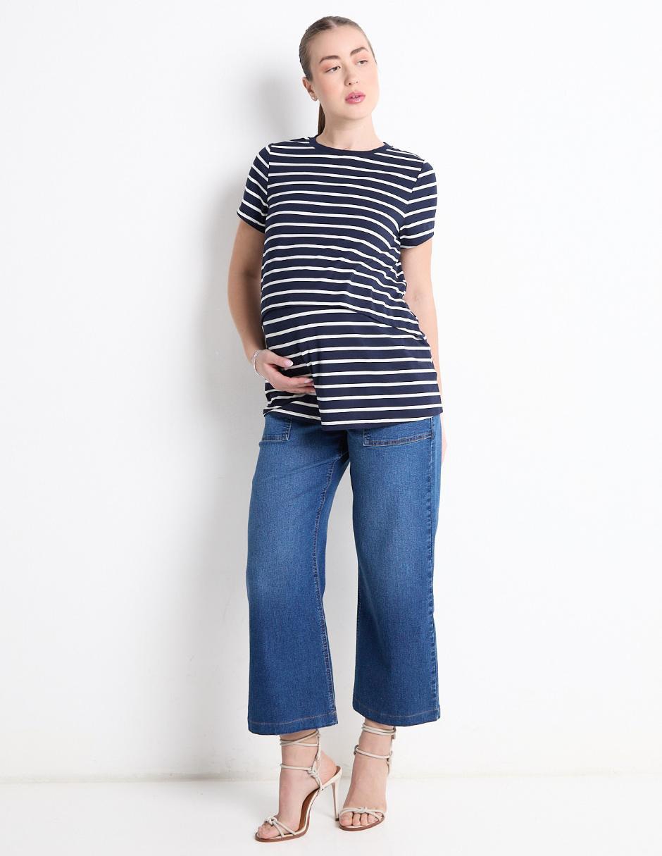 Playera maternidad manga corta One To Nine cuello redondo