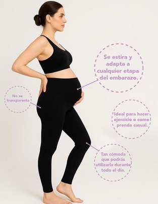 Legging maternidad cintura alta con elástico Legging maternidad cintura alta con elástico