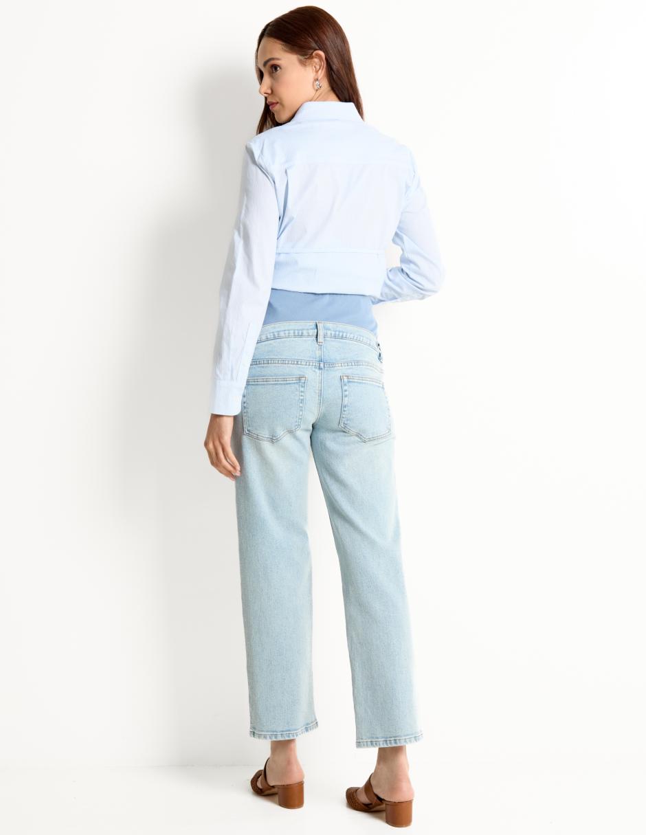 Jeans maternidad straight One to Nine corte cintura alta
