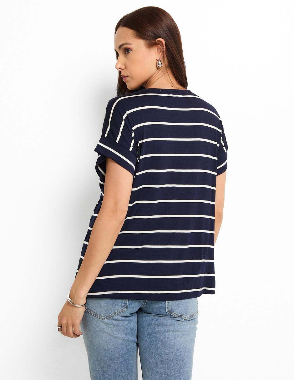 Playera maternidad manga corta cuello redondo 6