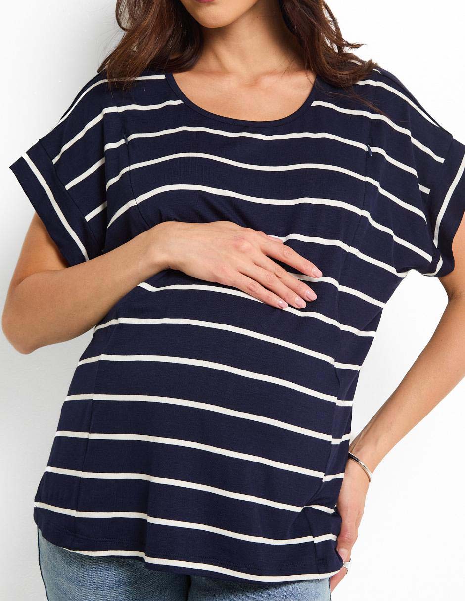 Playera maternidad manga corta cuello redondo 8