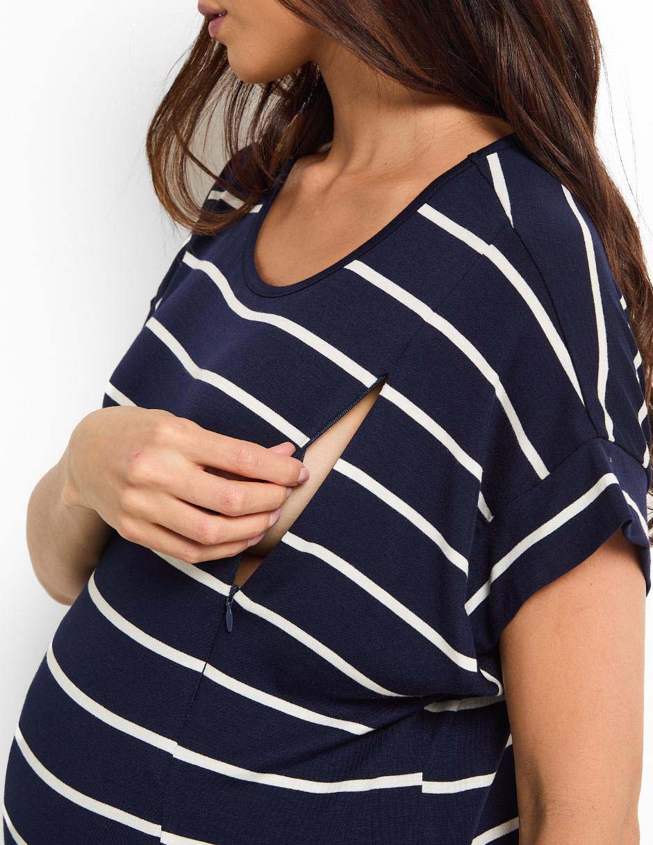 Playera maternidad manga corta cuello redondo 9
