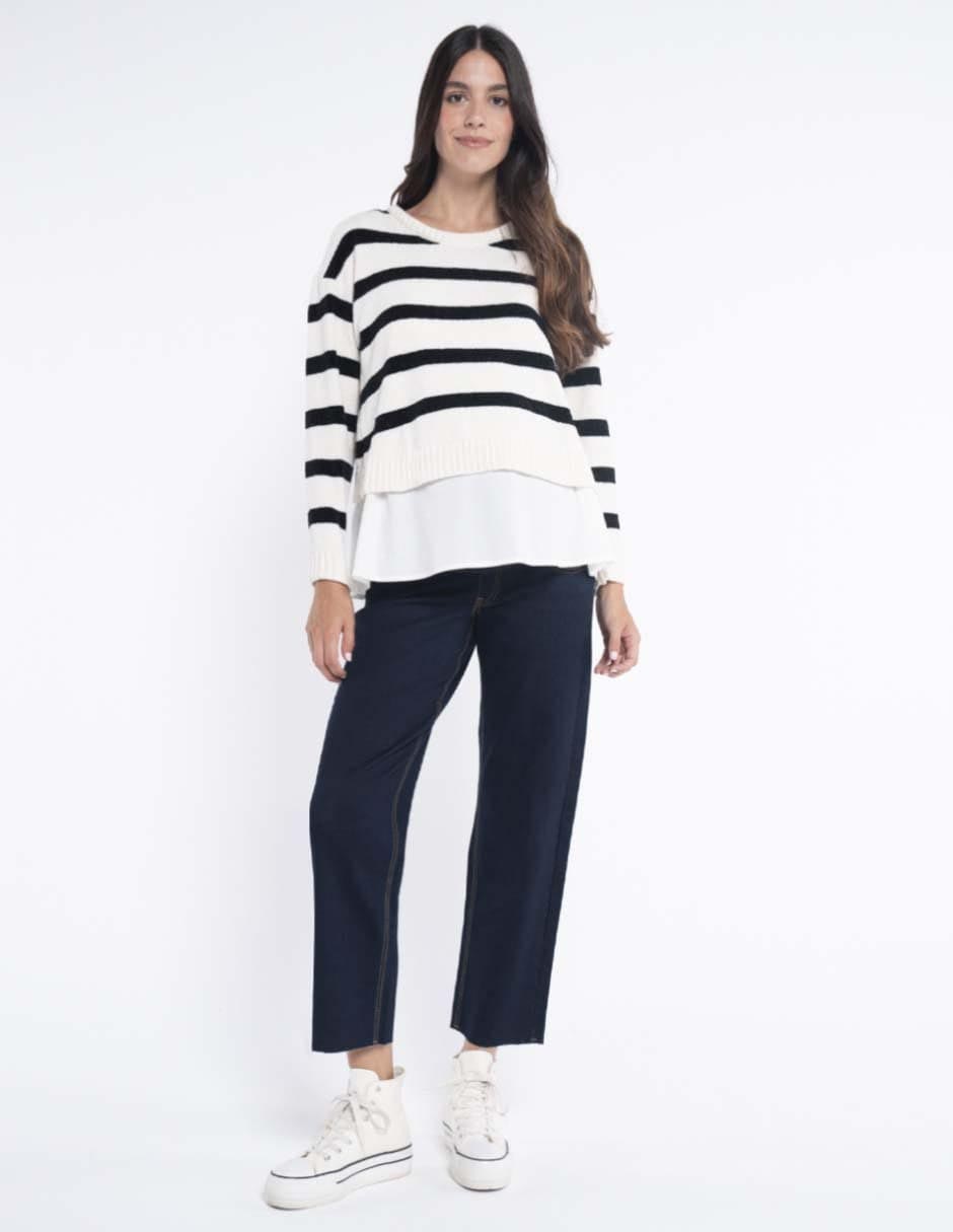 Jeans maternidad straight corte cintura alta 1