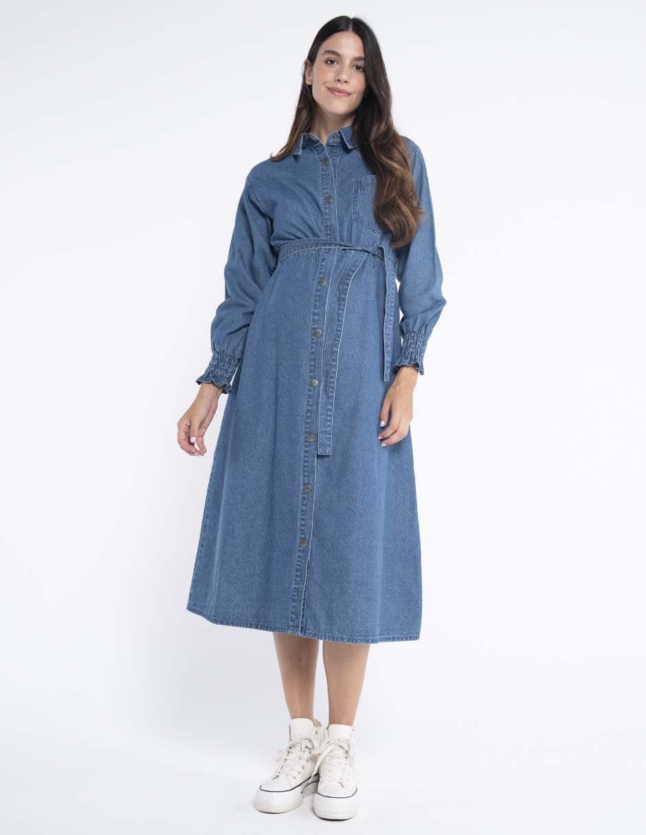 Vestido maternidad midi casual 1