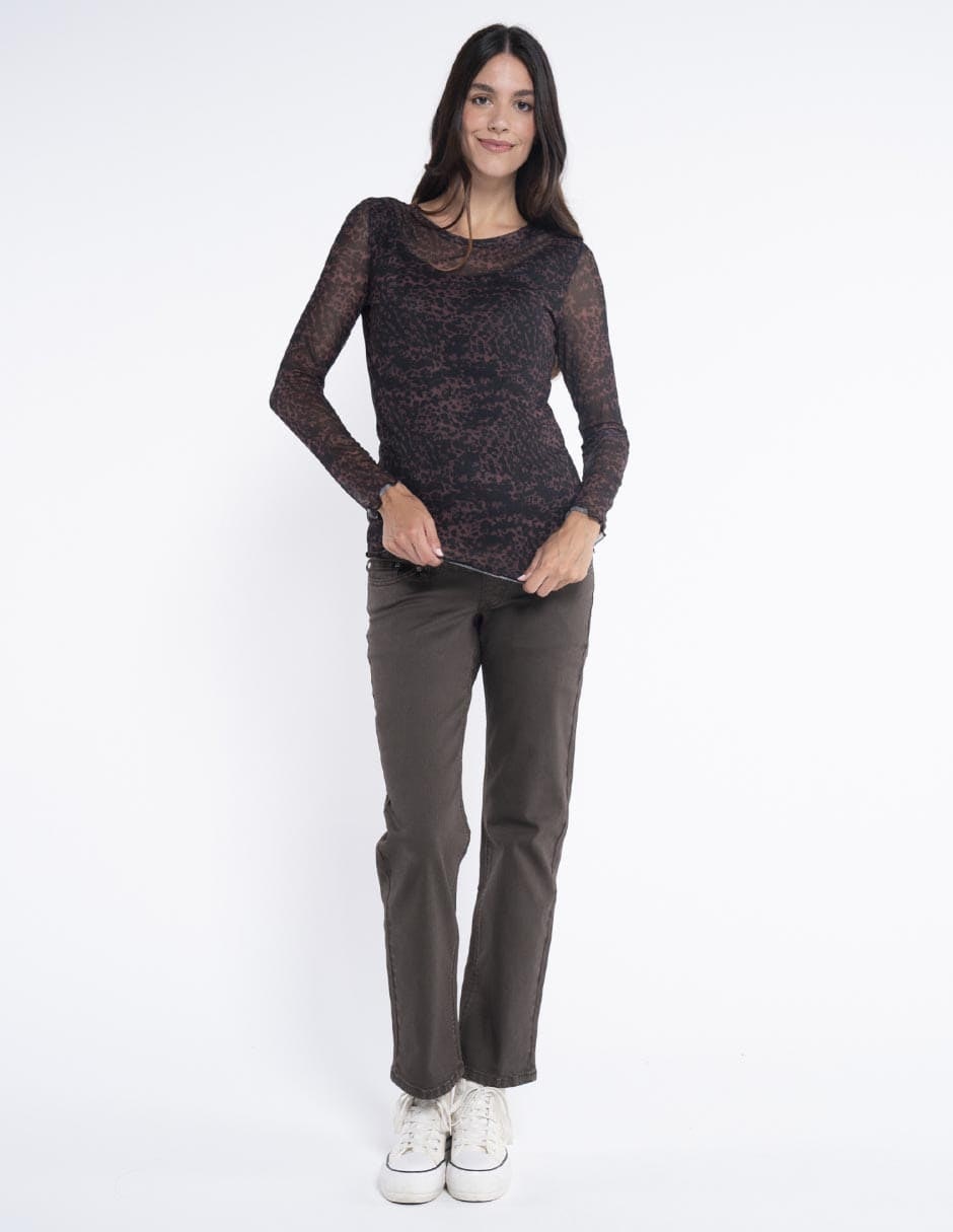 Blusa maternidad manga larga