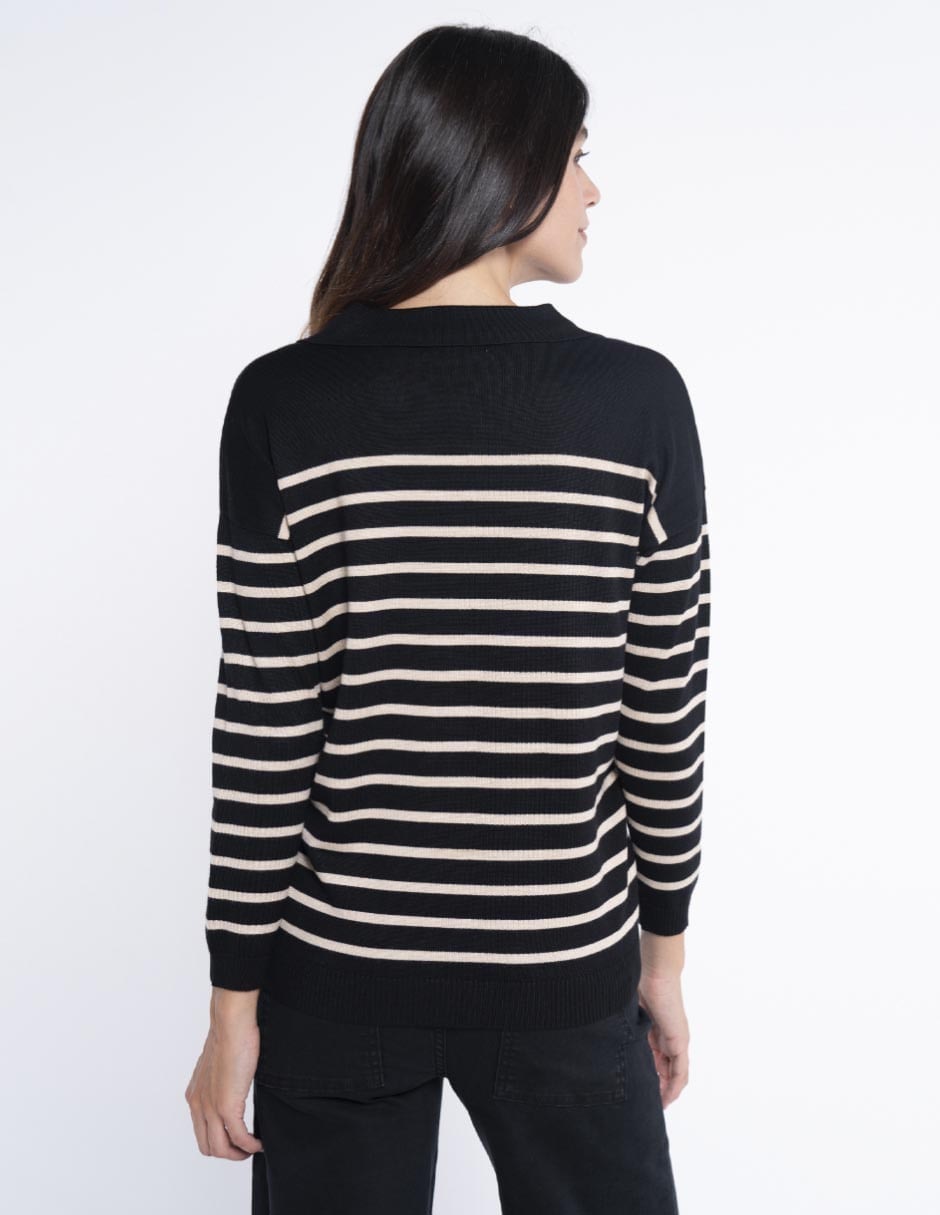 Suéter maternidad cuello camisero 10