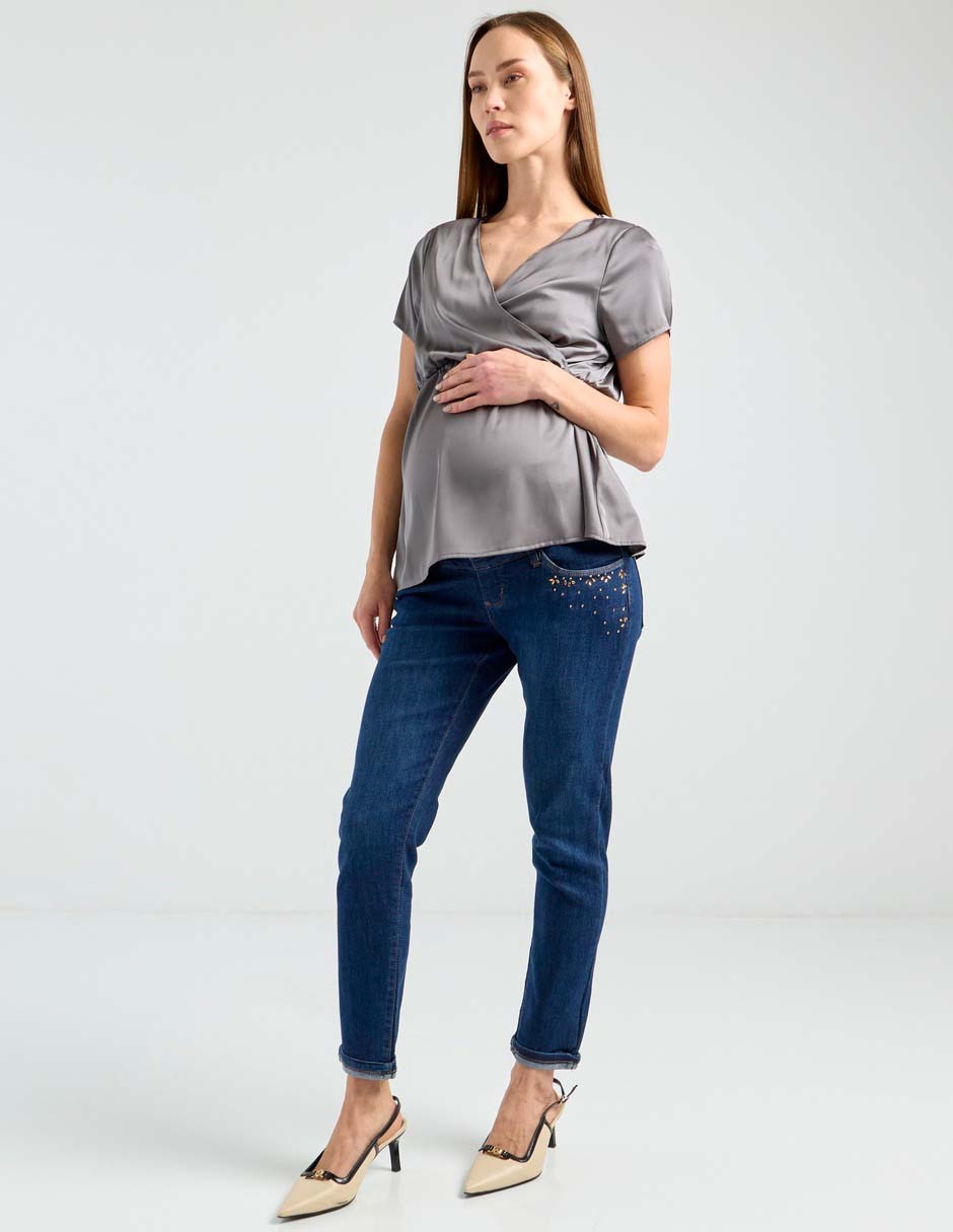 Jeans maternidad slim One To Nine corte cintura