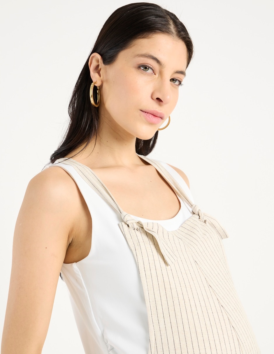 Overol maternidad casual estampado a rayas