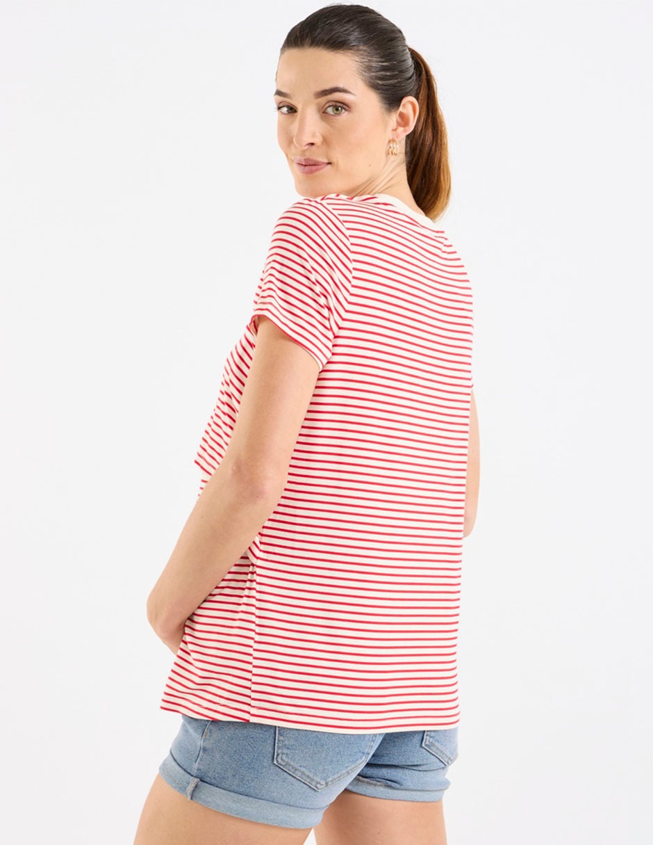 Playera maternidad manga corta cuello redondo 5