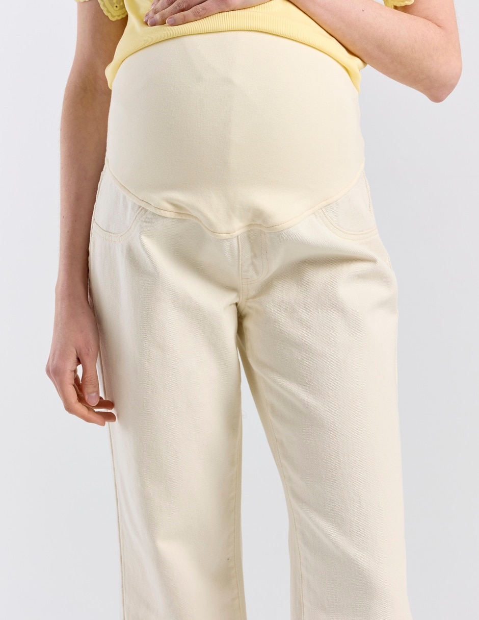 Jeans maternidad capri campana One To Nine corte cintura alta