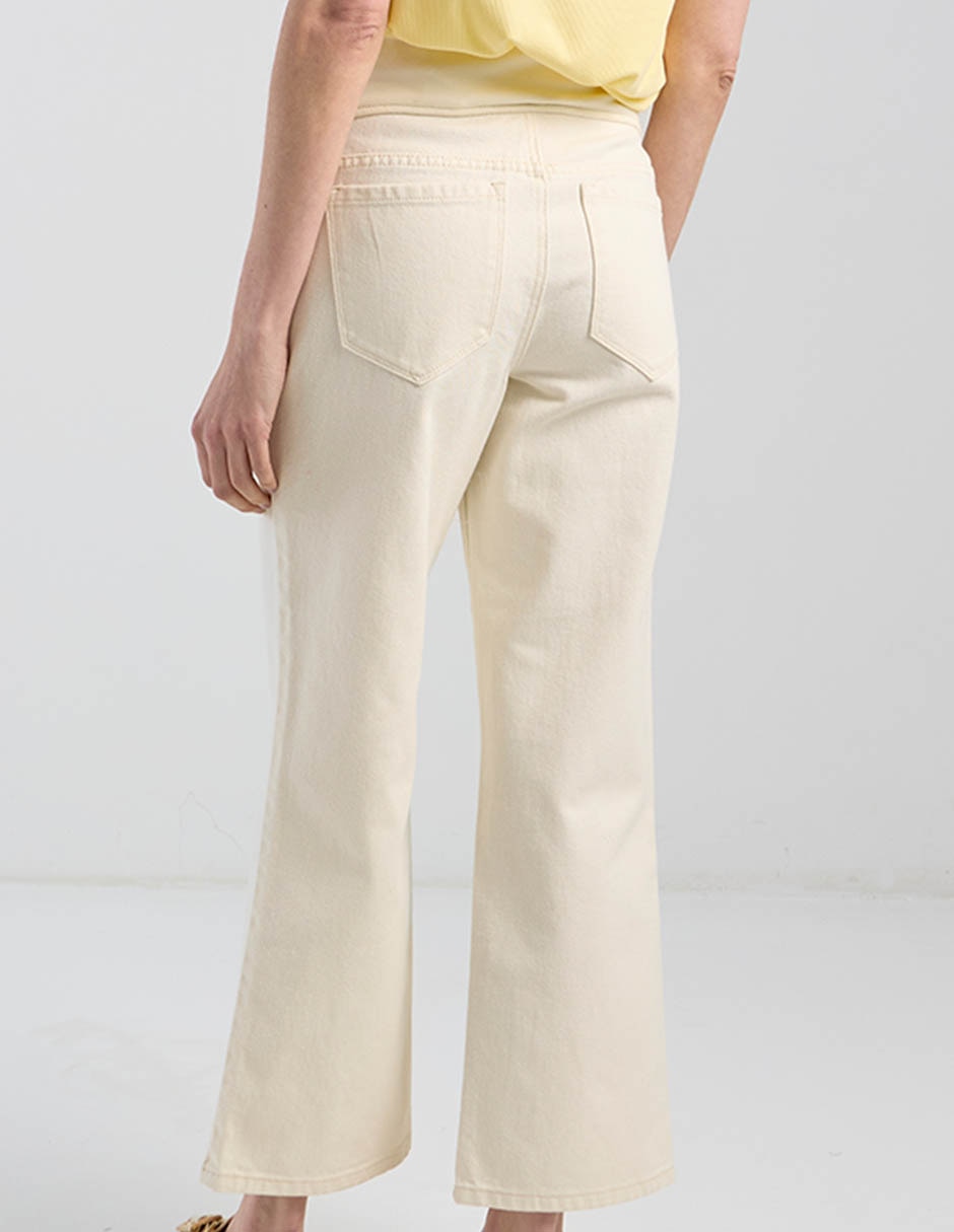 Jeans maternidad capri campana One To Nine corte cintura alta