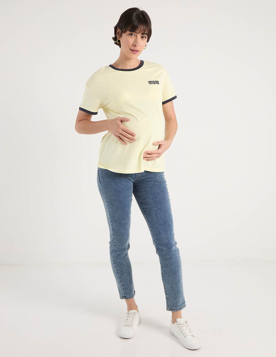 Playera maternidad manga corta cuello redondo 12