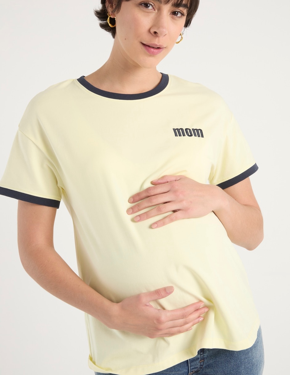 Playera maternidad manga corta cuello redondo 13