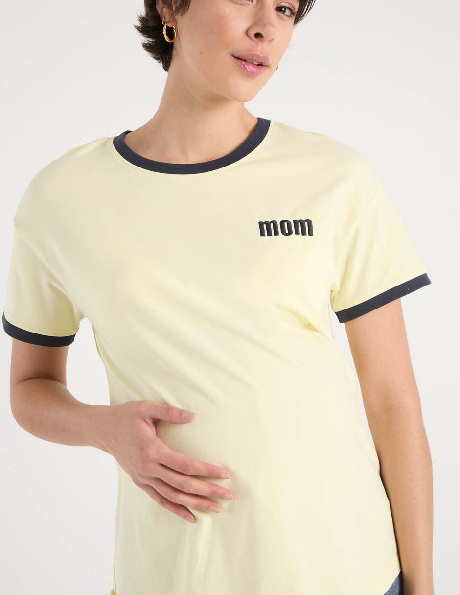 Playera maternidad manga corta cuello redondo 14