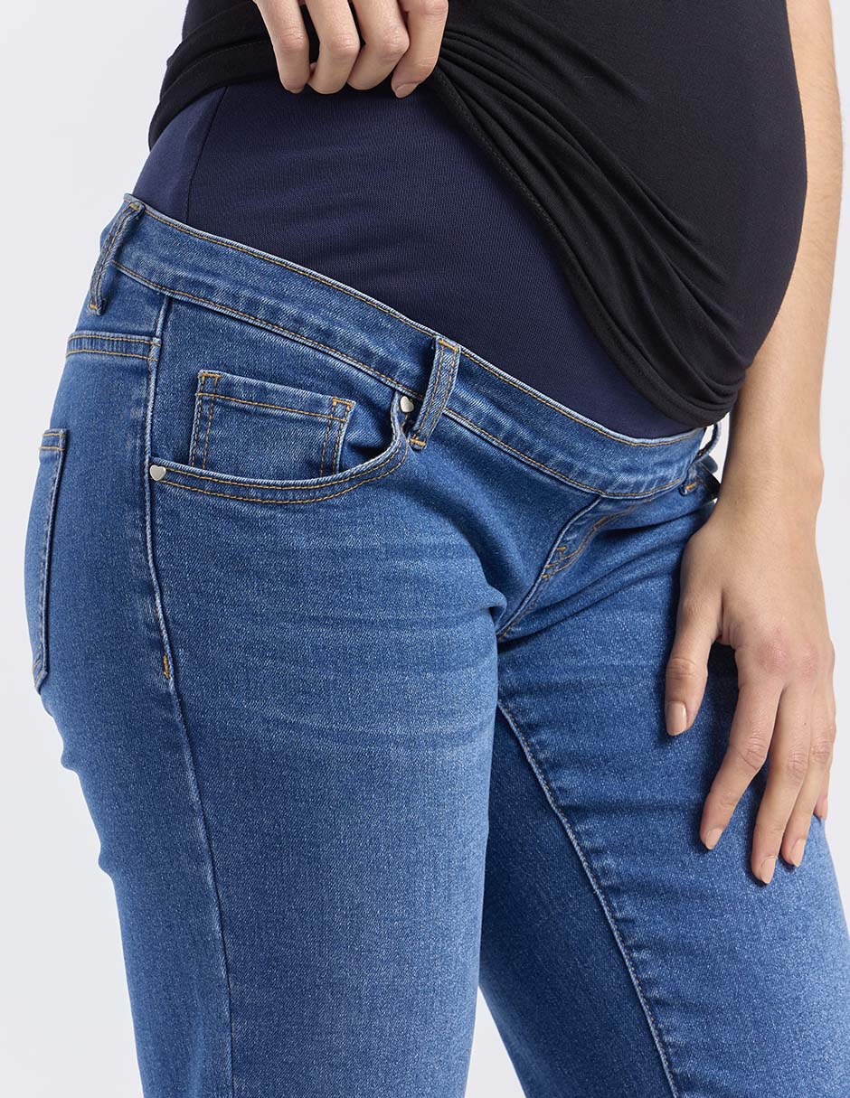 Jeans maternidad capri straight One To Nine corte cintura alta