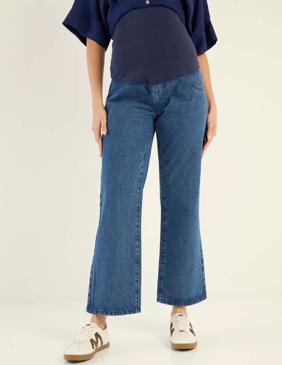 Jeans maternidad campana One to Nine corte cintura alta