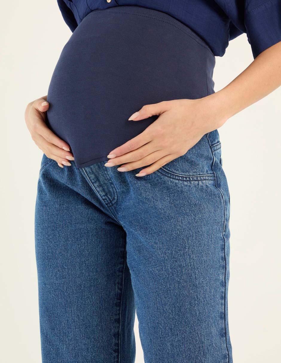 Jeans maternidad campana One to Nine corte cintura alta