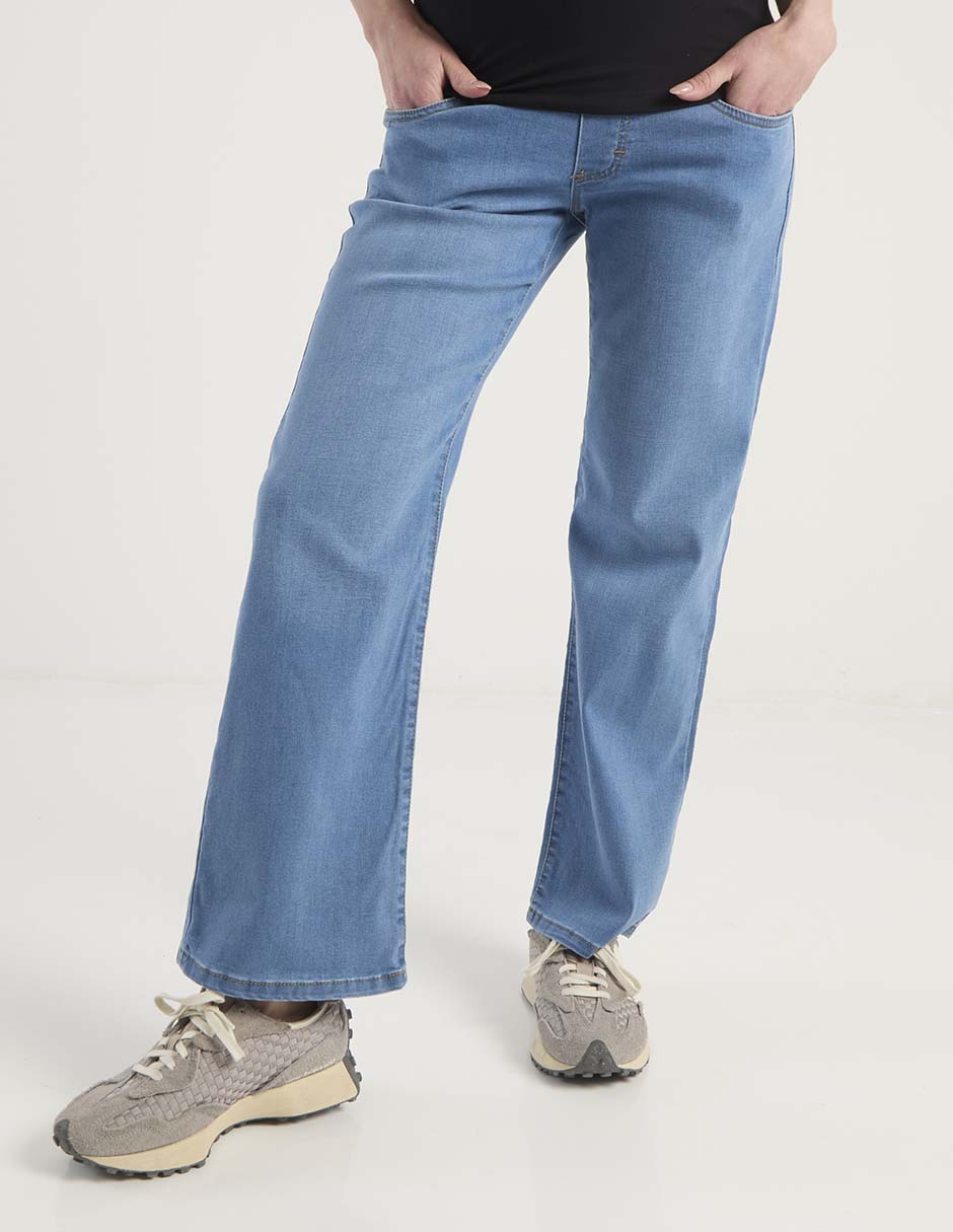 Jeans maternidad straight corte cintura alta Jeans maternidad straight corte cintura alta