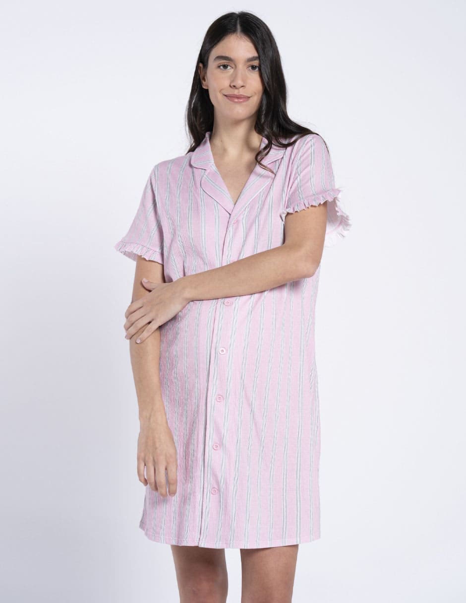 Playera pijama maternidad estampado a rayas 8