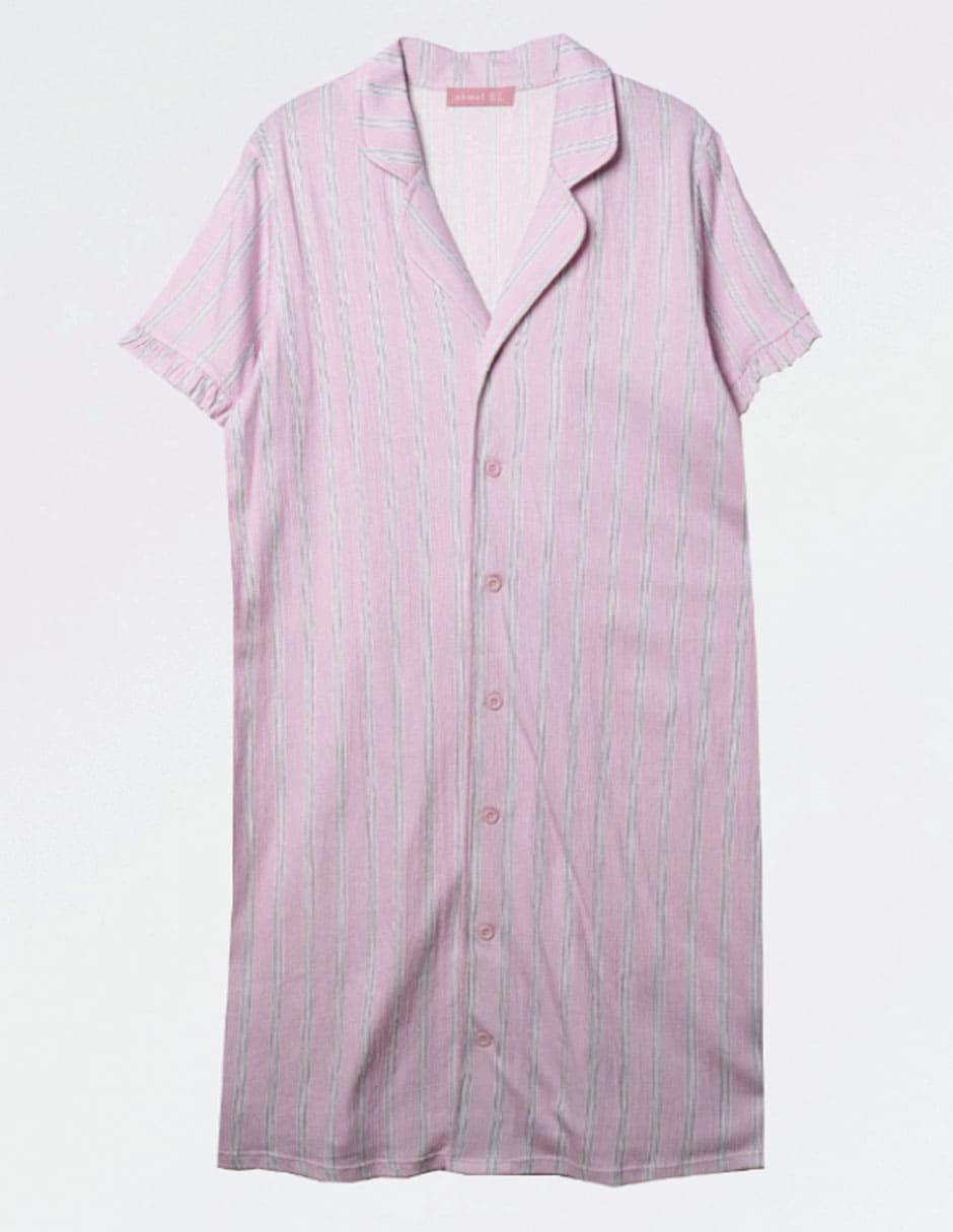 Playera pijama maternidad estampado a rayas 13