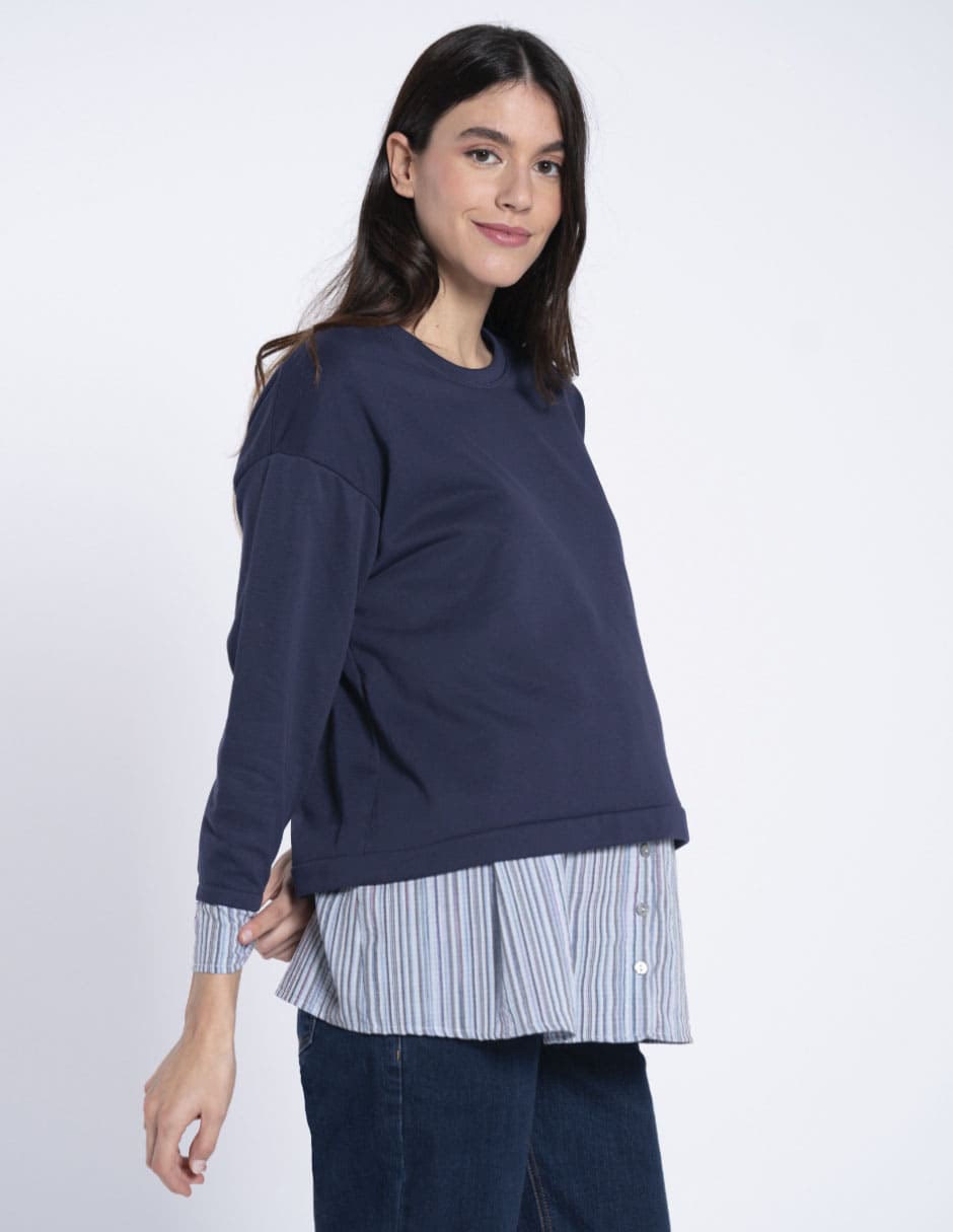 Sudadera maternidad efecto doble prenda 5