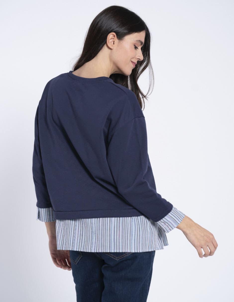 Sudadera maternidad efecto doble prenda