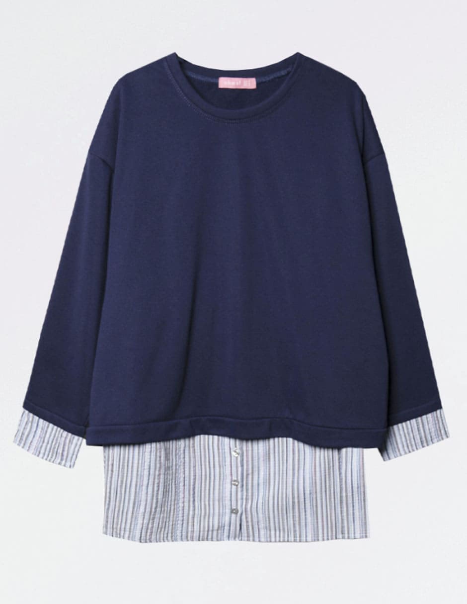 Sudadera maternidad efecto doble prenda