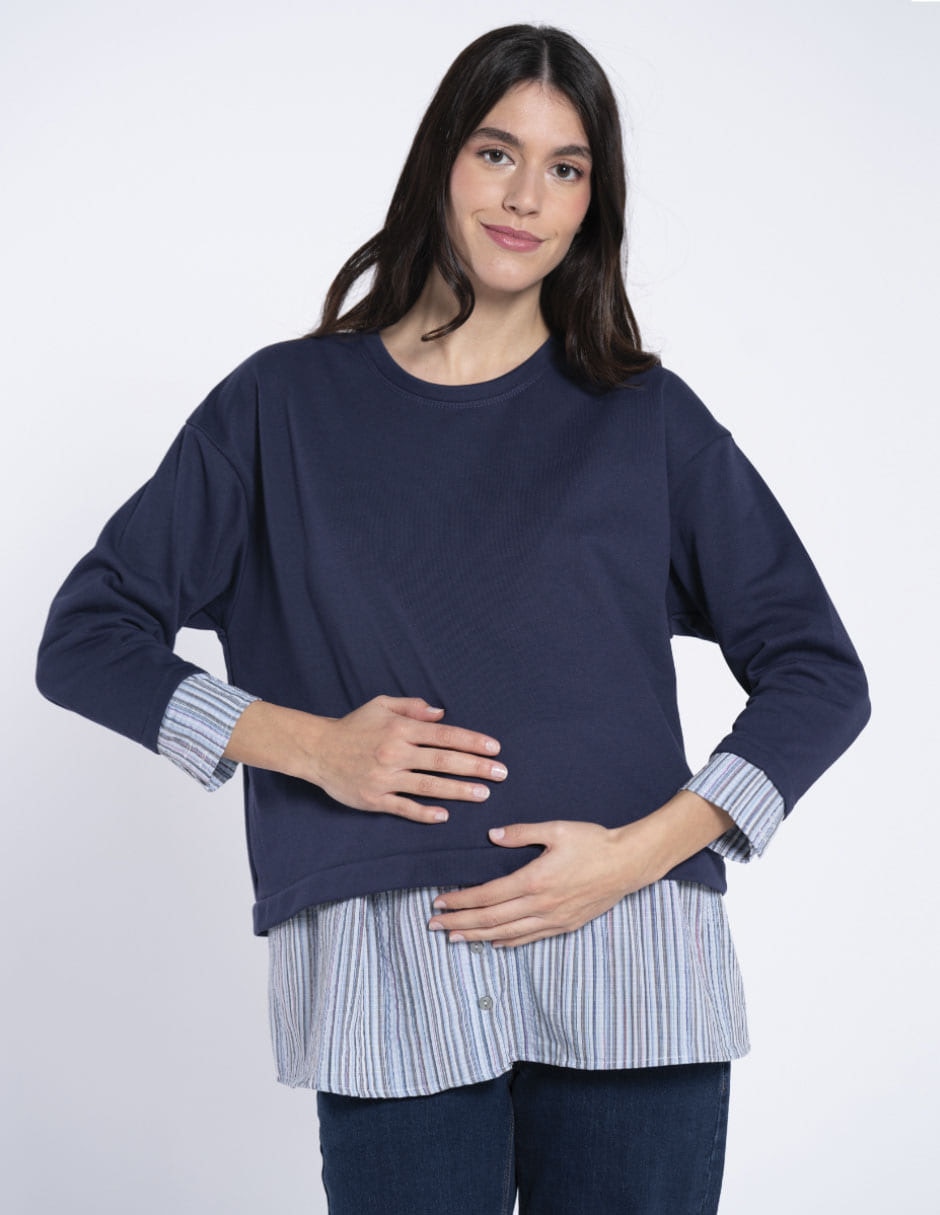 Sudadera maternidad efecto doble prenda Oh Ma!