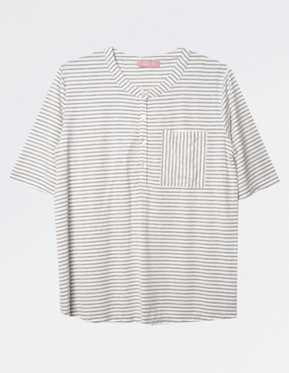 Playera maternidad manga al codo Oh Ma! cuello v