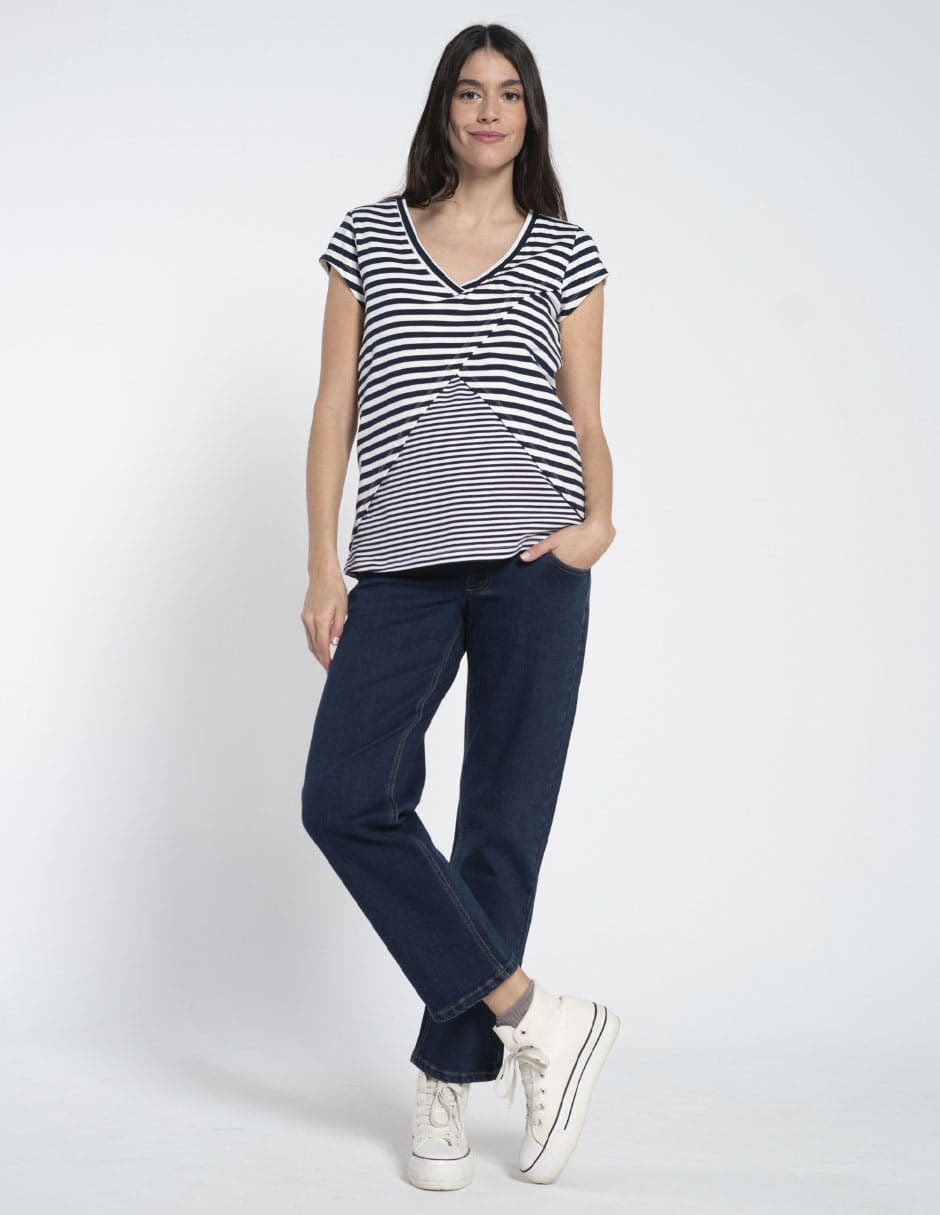 Playera maternidad manga corta cuello v Playera maternidad manga corta cuello v