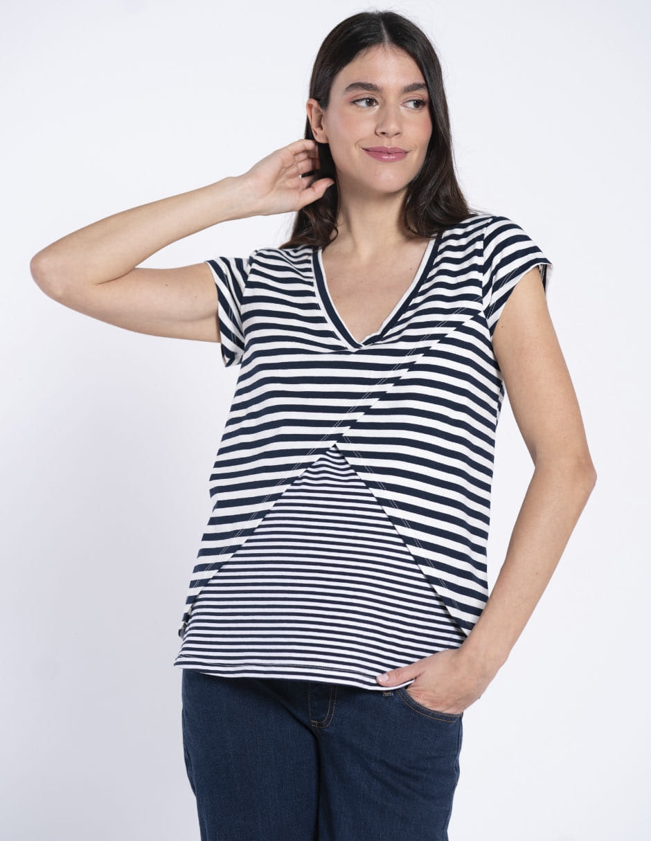 Playera maternidad manga corta Oh Ma! cuello v