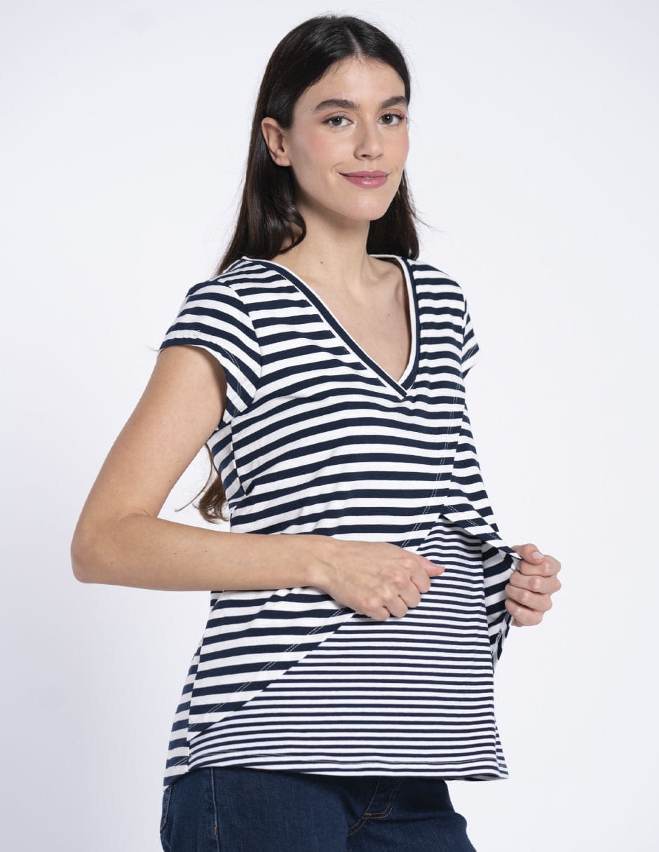 Playera maternidad manga corta Oh Ma! cuello v