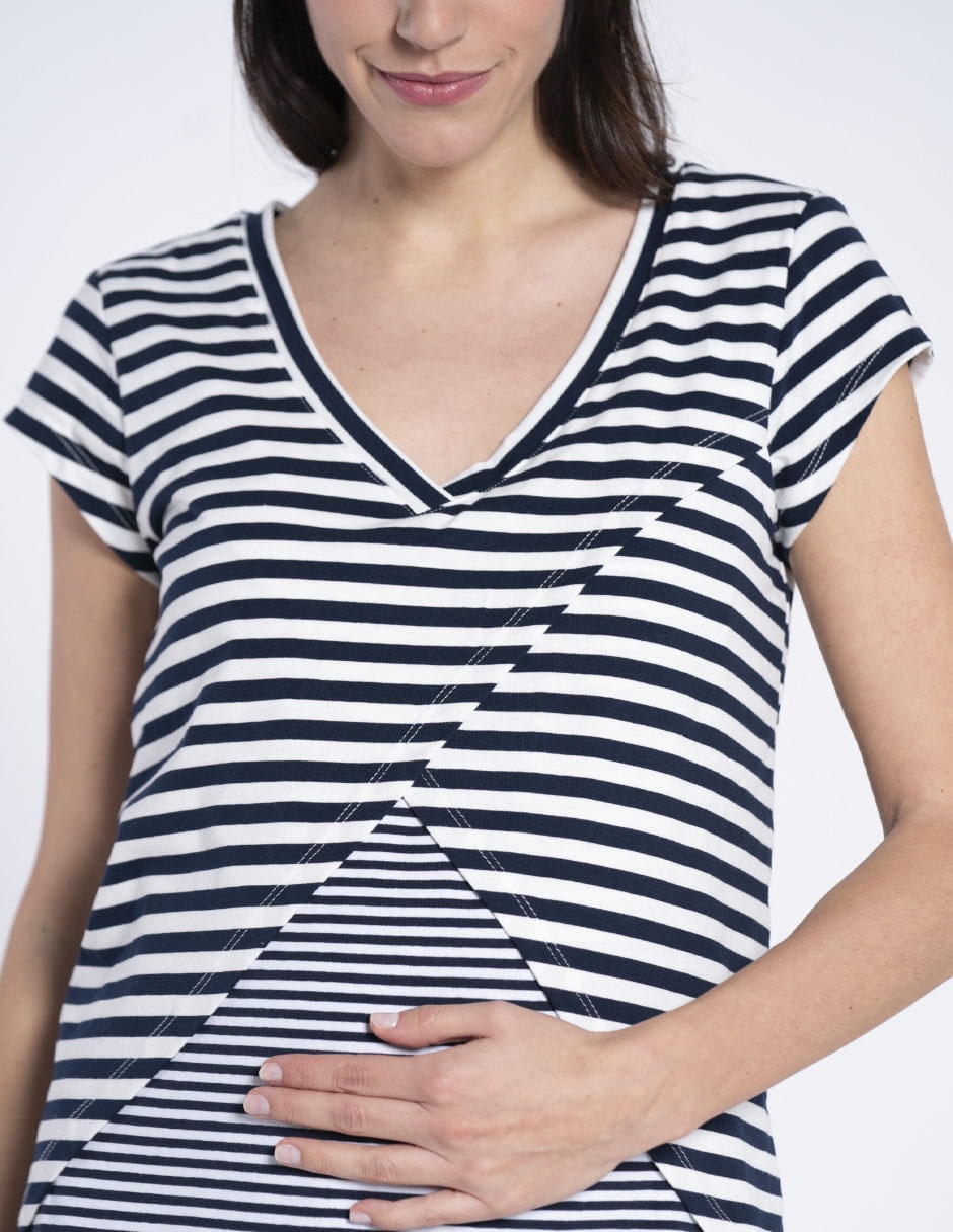 Playera maternidad manga corta Oh Ma! cuello v