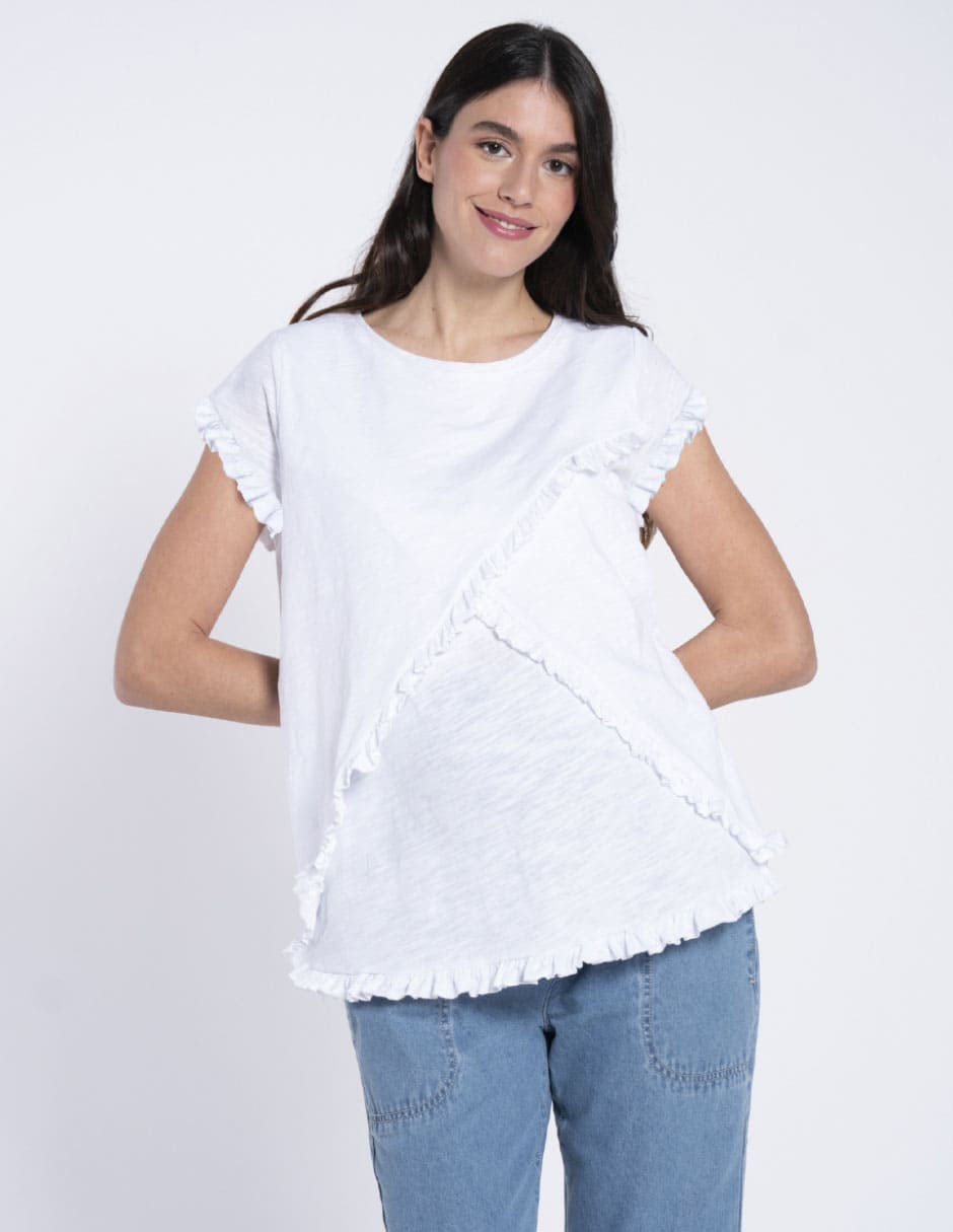 Playera maternidad manga corta Oh Ma! cuello redondo