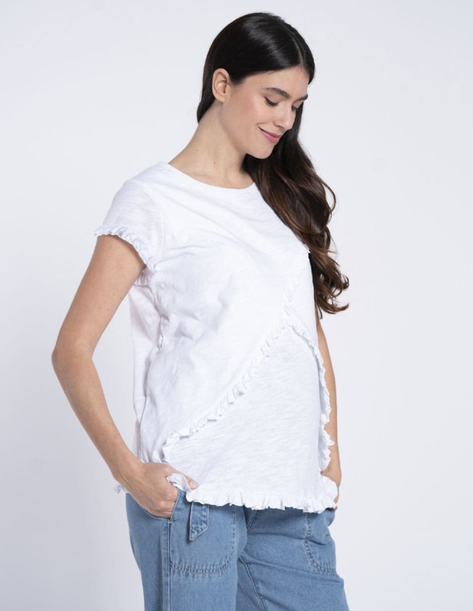 Playera maternidad manga corta Oh Ma! cuello redondo