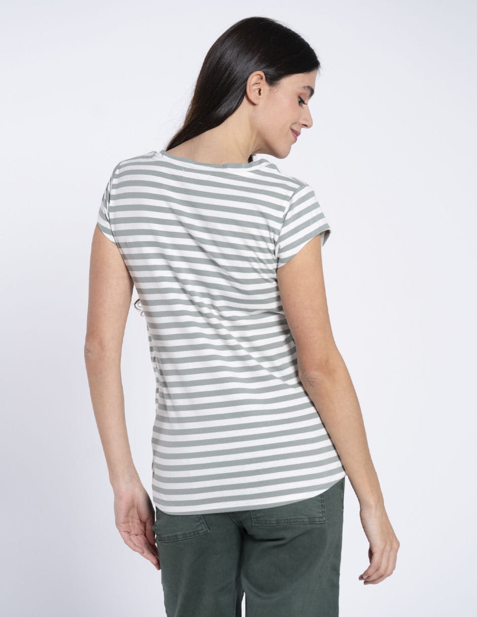 Playera maternidad manga corta cuello v 4