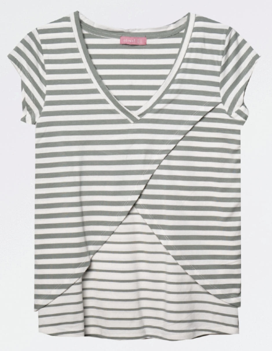 Playera maternidad manga corta cuello v 7