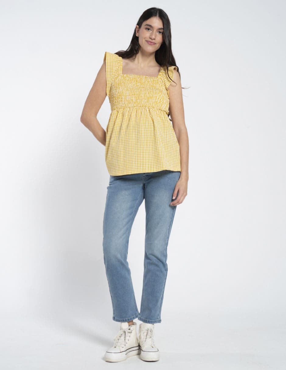 Jeans maternidad straight corte cadera Jeans maternidad straight corte cadera