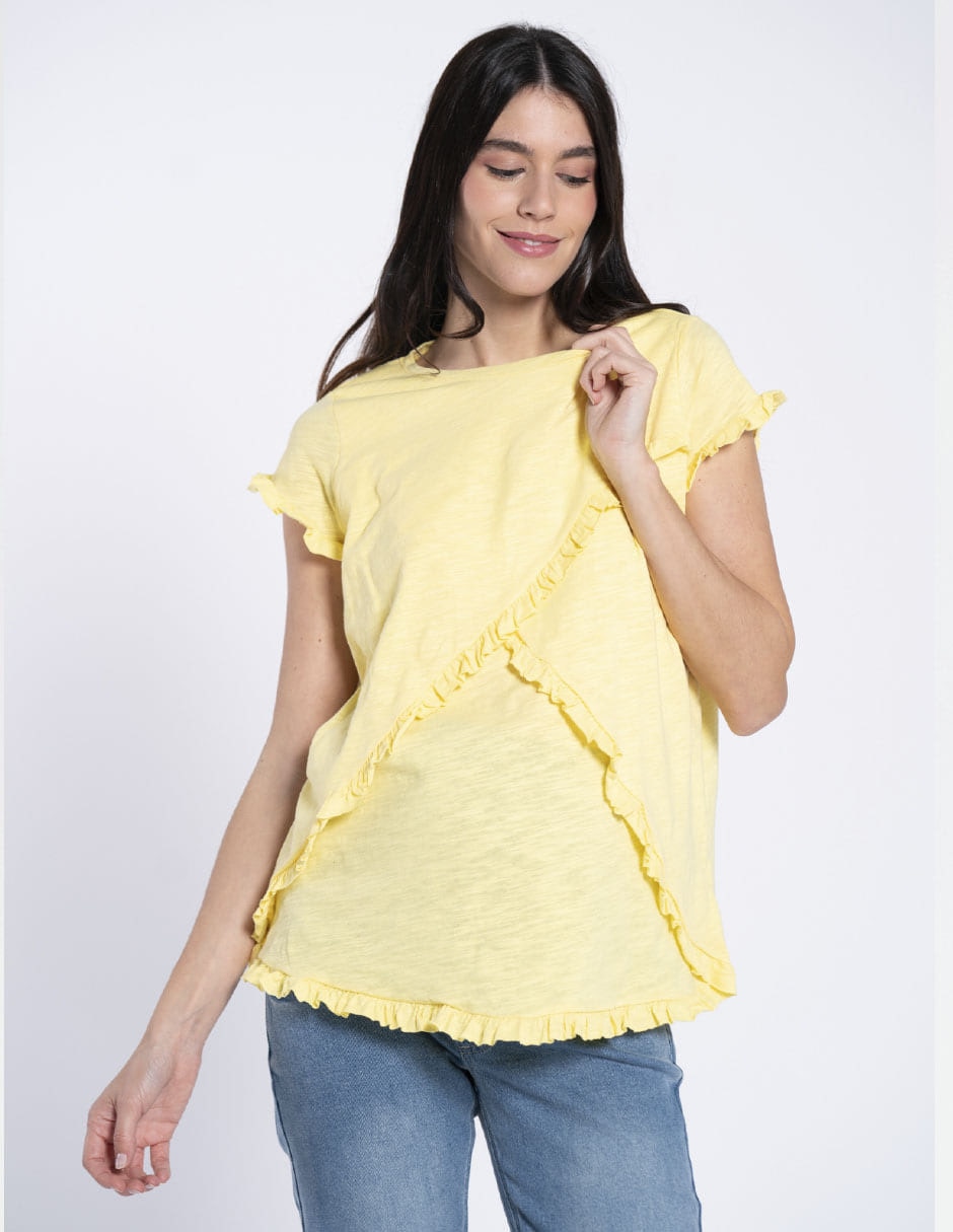 Playera maternidad manga corta cuello redondo 8
