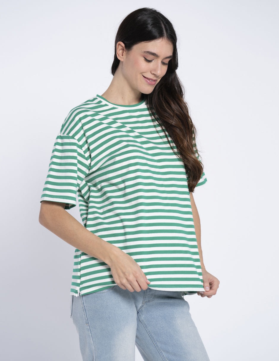 Playera maternidad manga corta cuello redondo 8