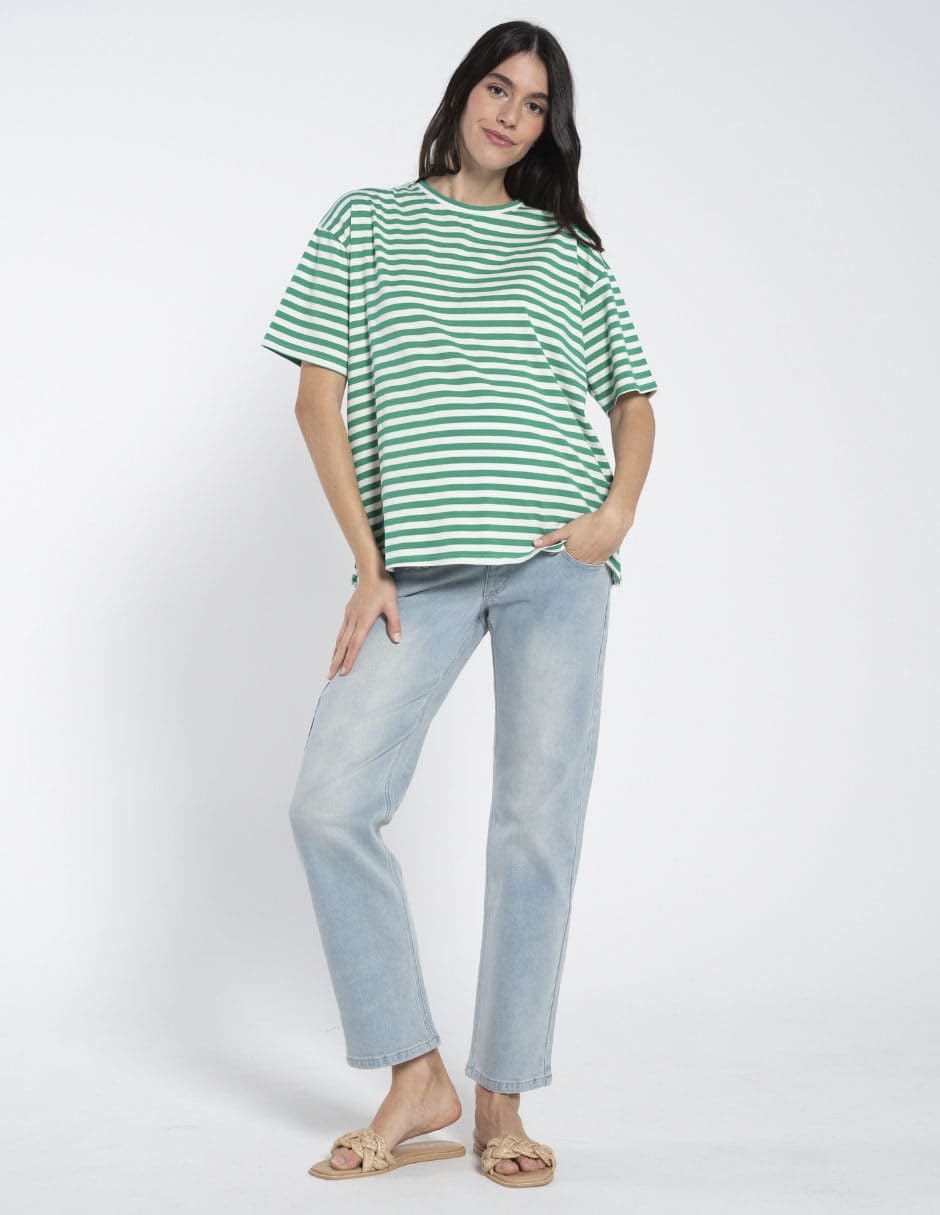 Jeans maternidad straight corte corte cintura