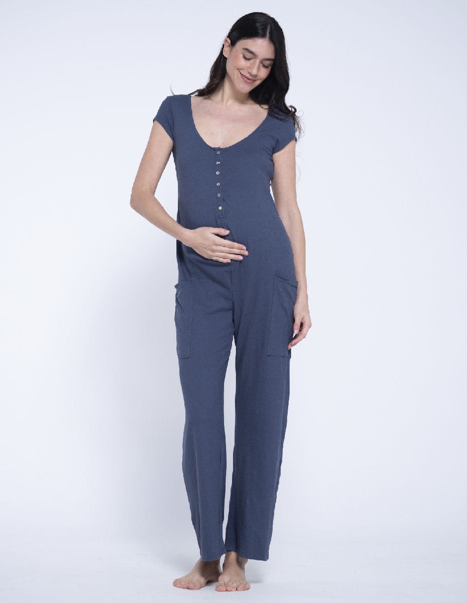 Jumpsuit maternidad loungewear estampado liso