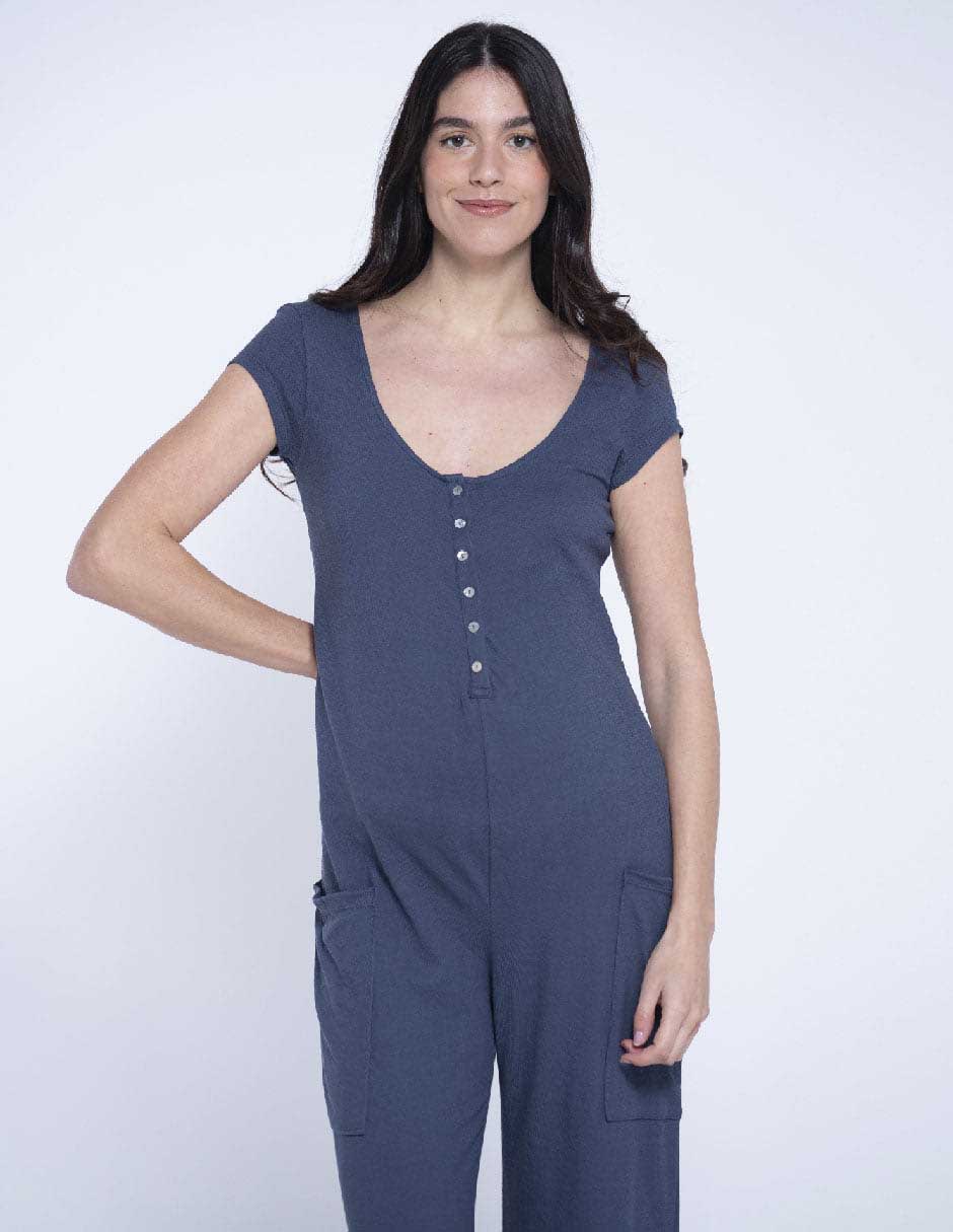 Jumpsuit maternidad Oh Ma! loungewear estampado liso