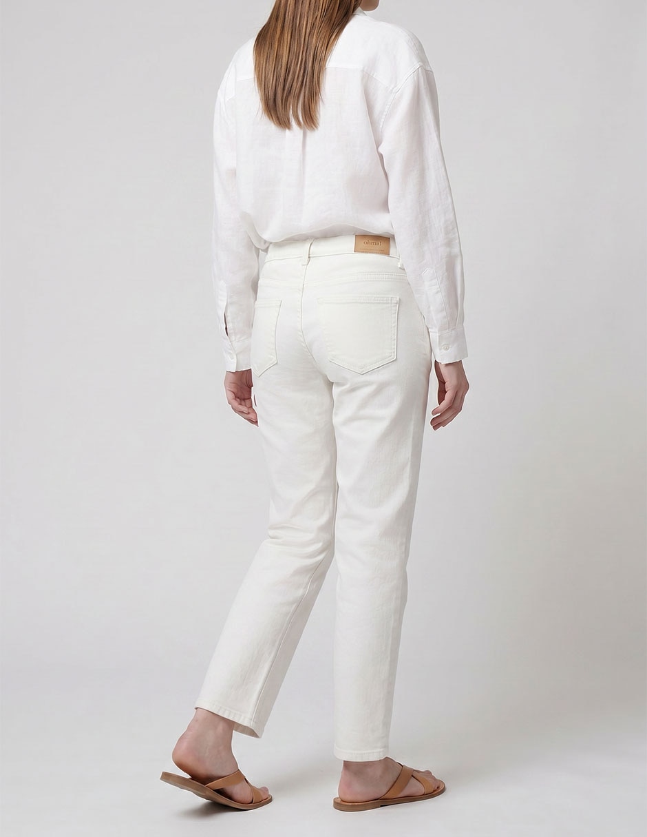 Jeans maternidad straight corte cintura alta 2